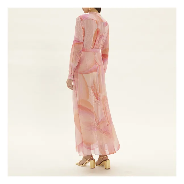 Jupe "Dream" Imprimée Chiffon de Soie | Rose