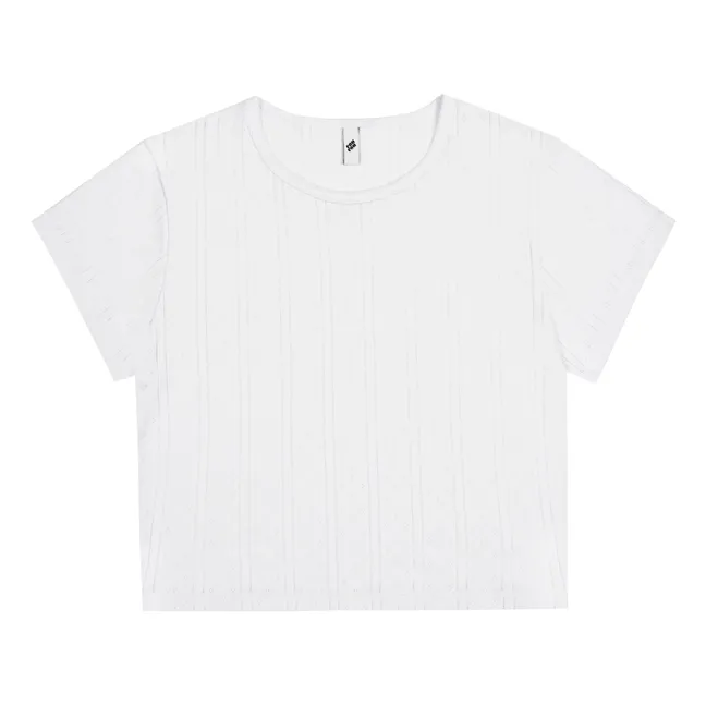 Camiseta Baby Pointelle de algodón orgánico | Blanco