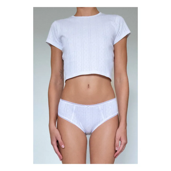 T-Shirt Baby Pointelle Coton Bio | Blanc- Image produit n°1