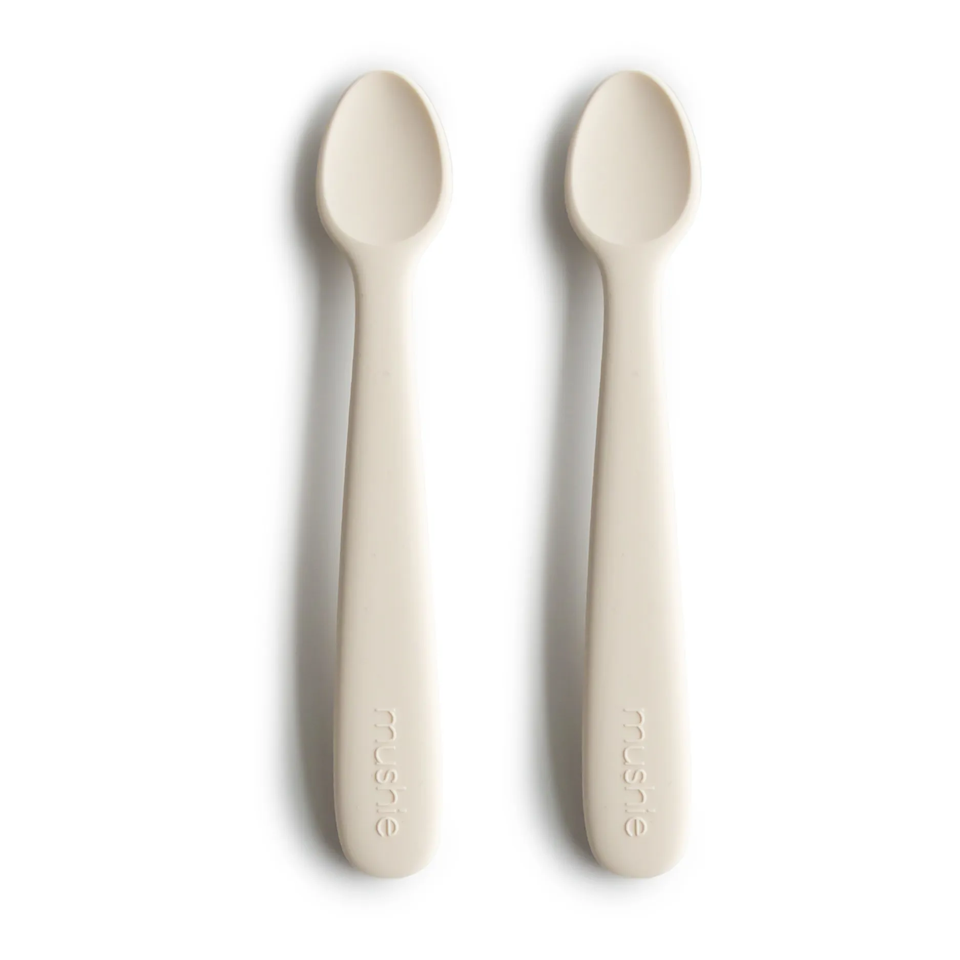 Mushie - Cuillères en silicone - Set de 2 - Ivoire | Smallable