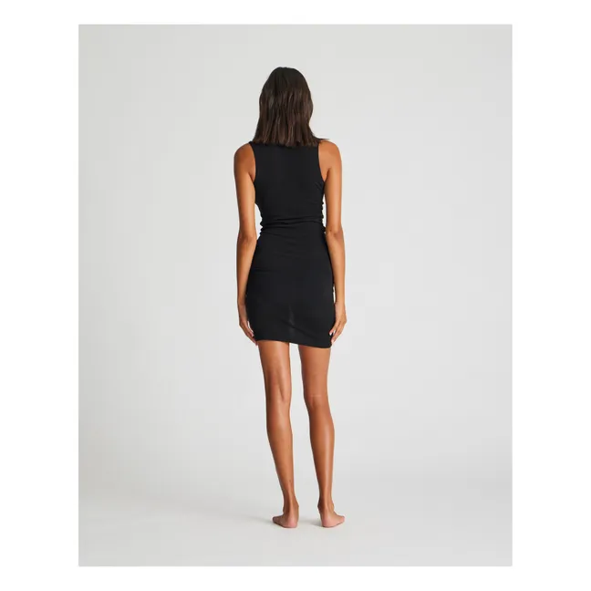 Anis Wool Dress with Straps | Black