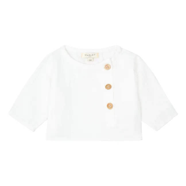 Jacques Cotton Muslin Kurta Shirt  | White