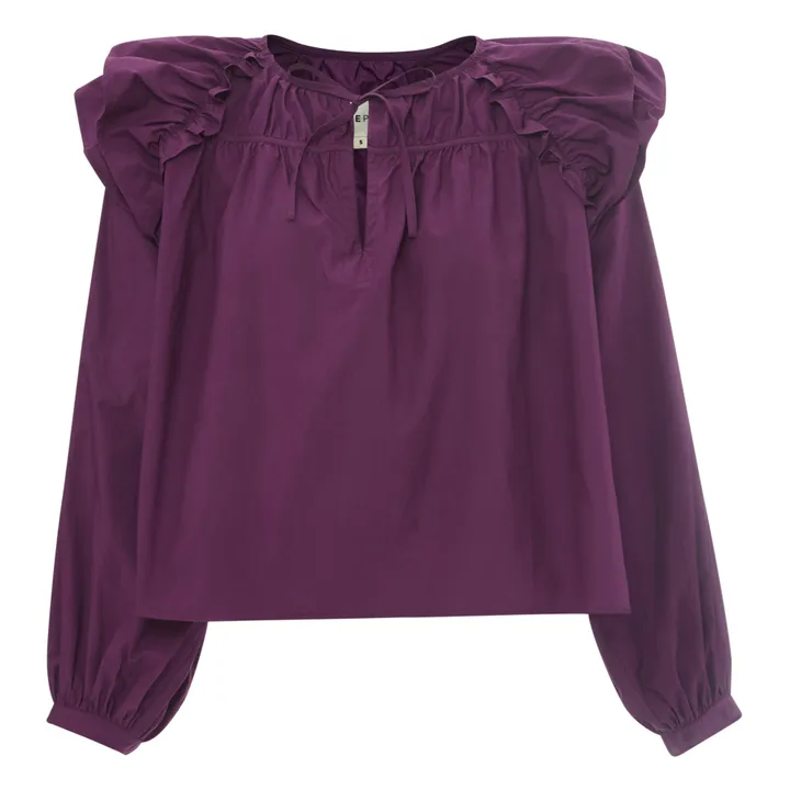 Blouse Bali Popeline de Coton | Violet- Image produit n°0