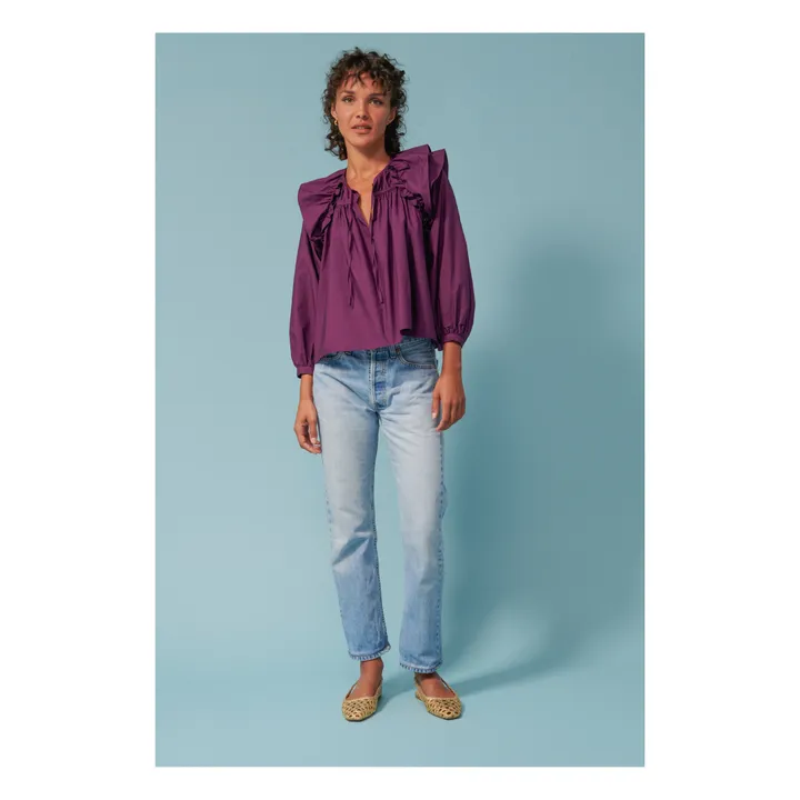 Blouse Bali Popeline de Coton | Violet- Image produit n°1