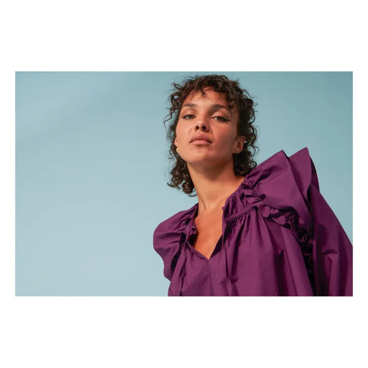 Blouse Bali Popeline de Coton | Violet- Image produit n°3