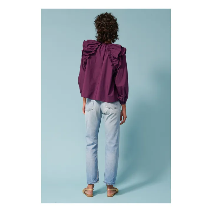 Blouse Bali Popeline de Coton | Violet- Image produit n°4