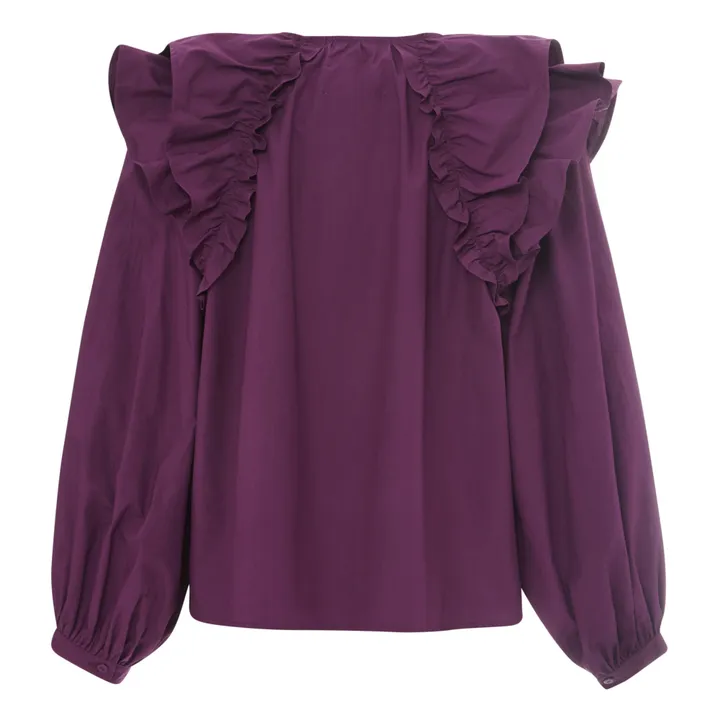 Blouse Bali Popeline de Coton | Violet- Image produit n°5