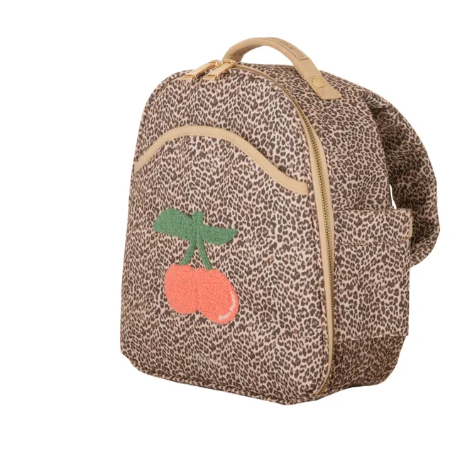 Ralphie Leopard Cherry Backpack | Beige