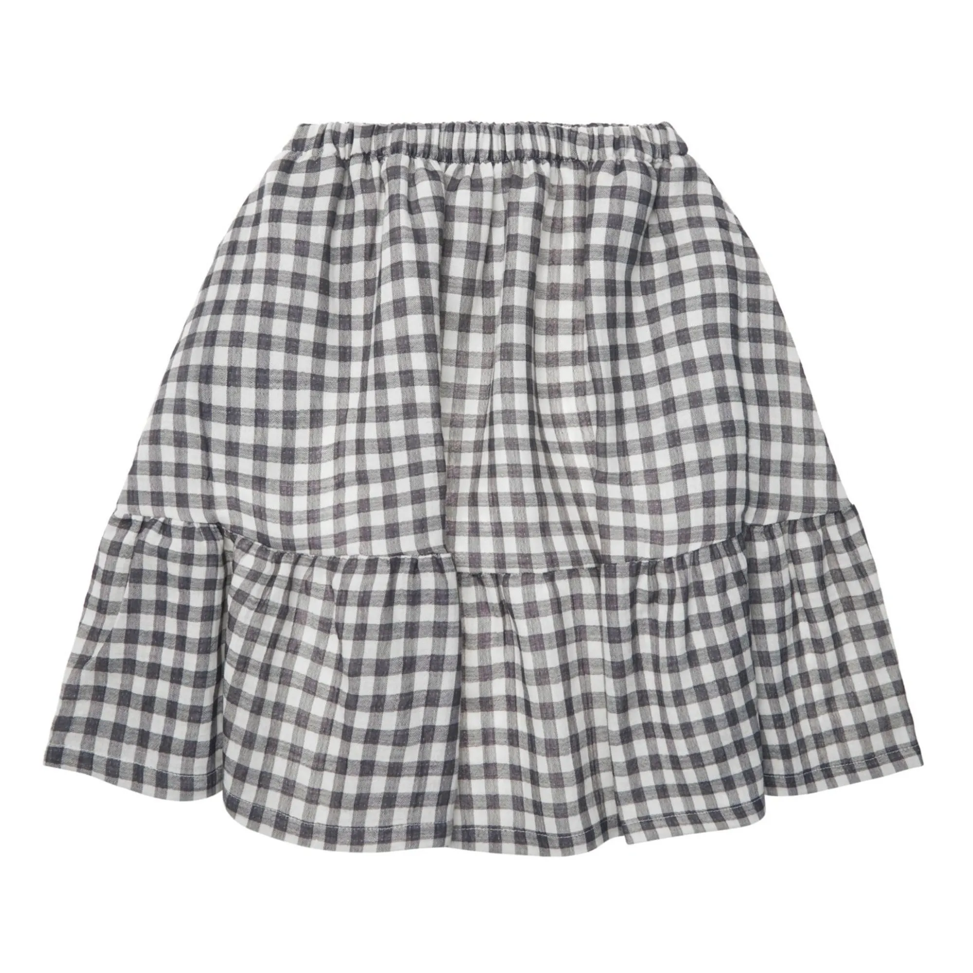 Tocoto Vintage Ecru Midi Skirt Organic Cotton Vichy