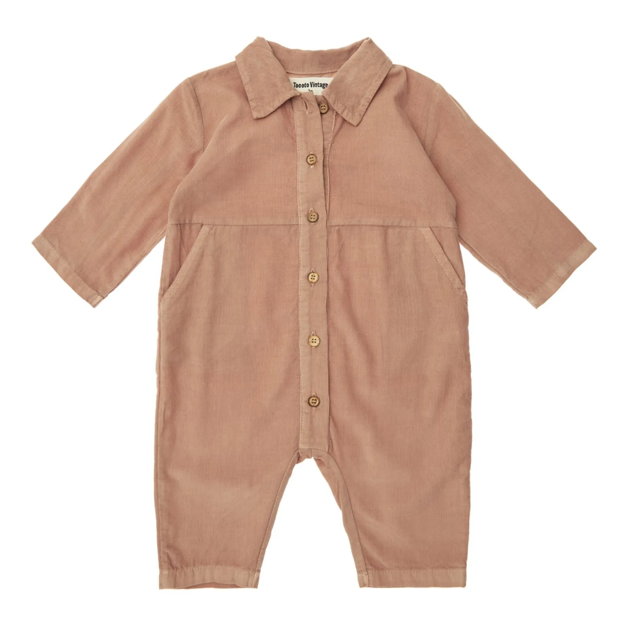 Tocoto Vintage Peach Milleraies Velour Baby Jumpsuit