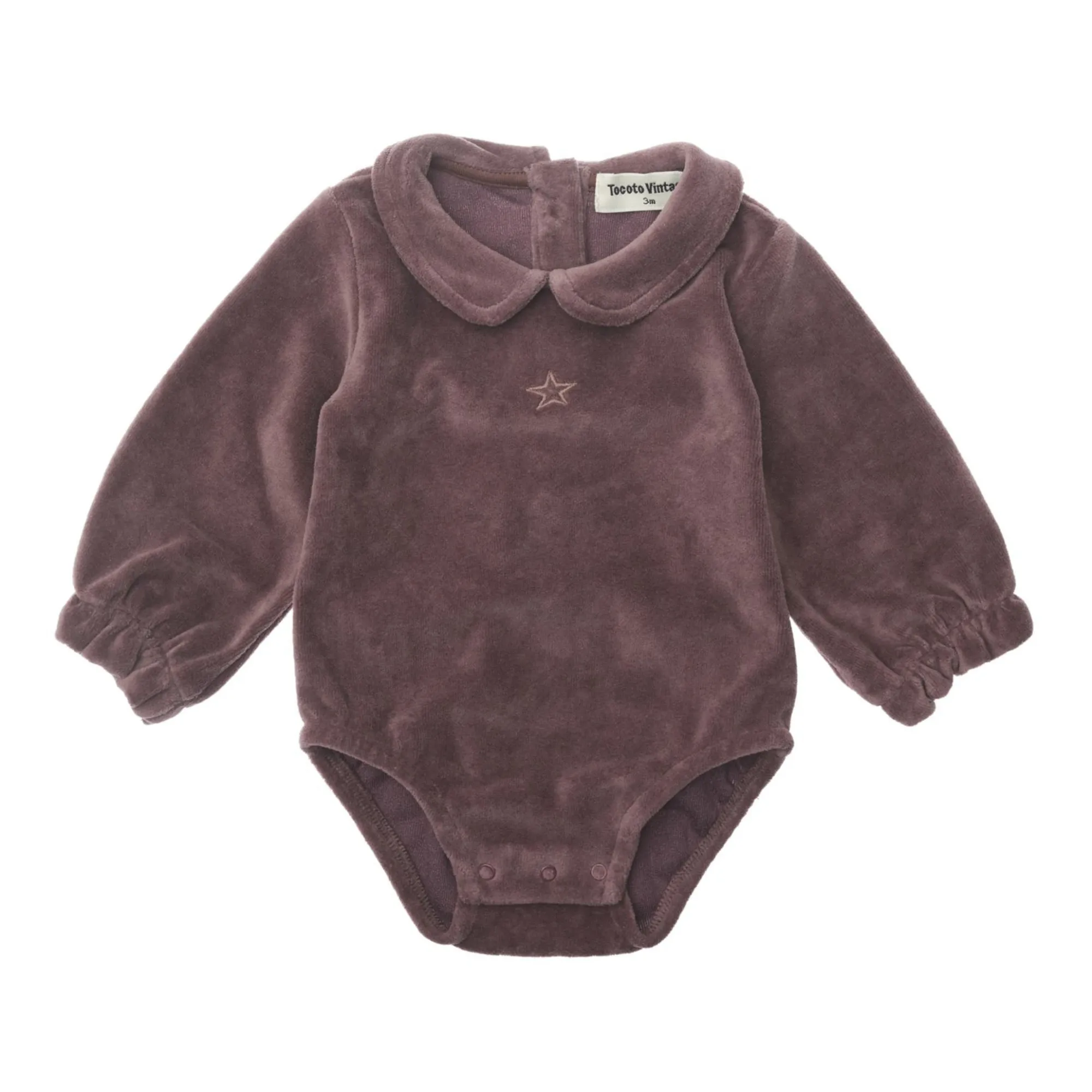 Tocoto Vintage Plum Velour Romper