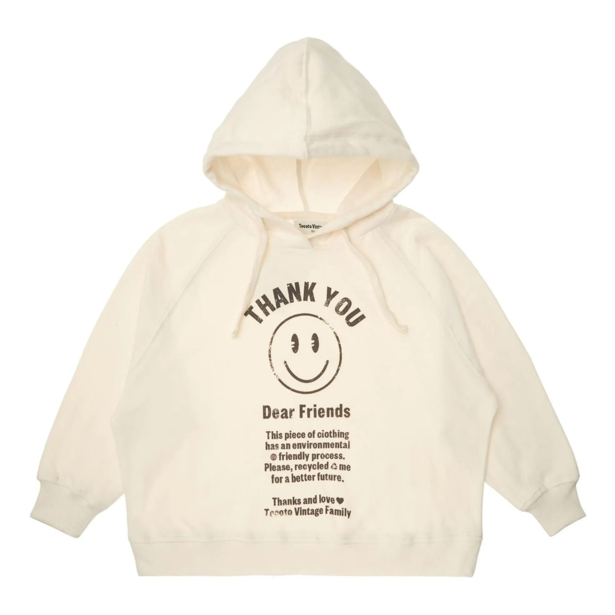 Tocoto Vintage Ecru Dear Friend Organic Cotton Hoodie