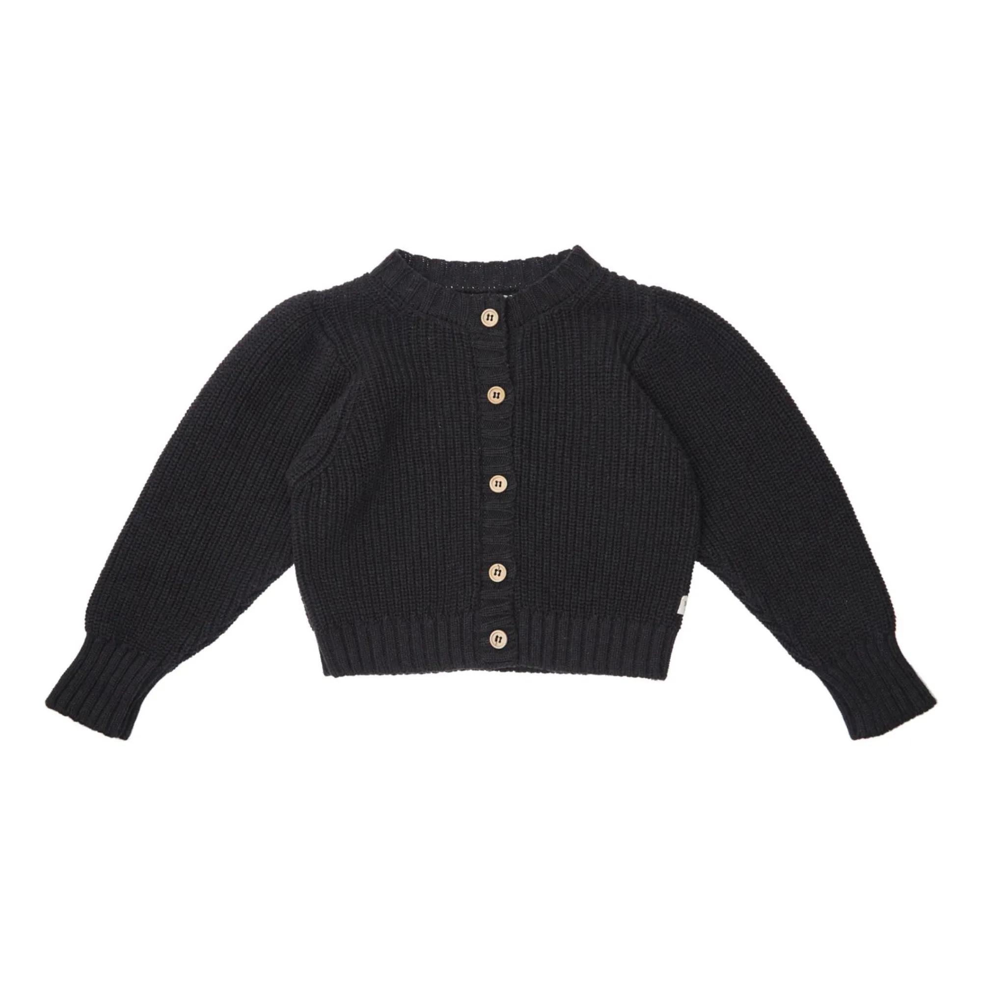 Tocoto Vintage Black Basic Organic Cotton Cardigan