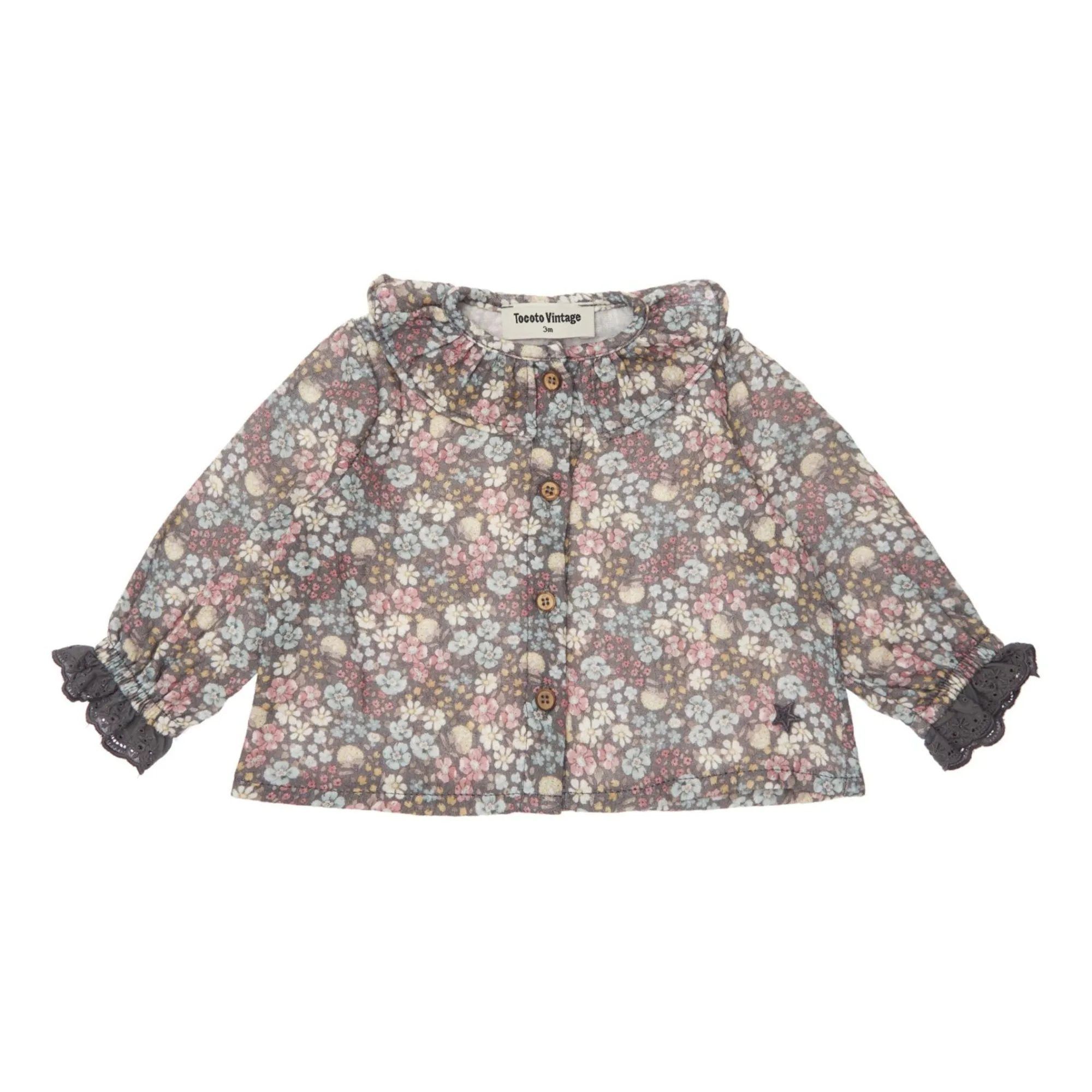Tocoto Vintage Dark Grey Liberty Baby Blouse