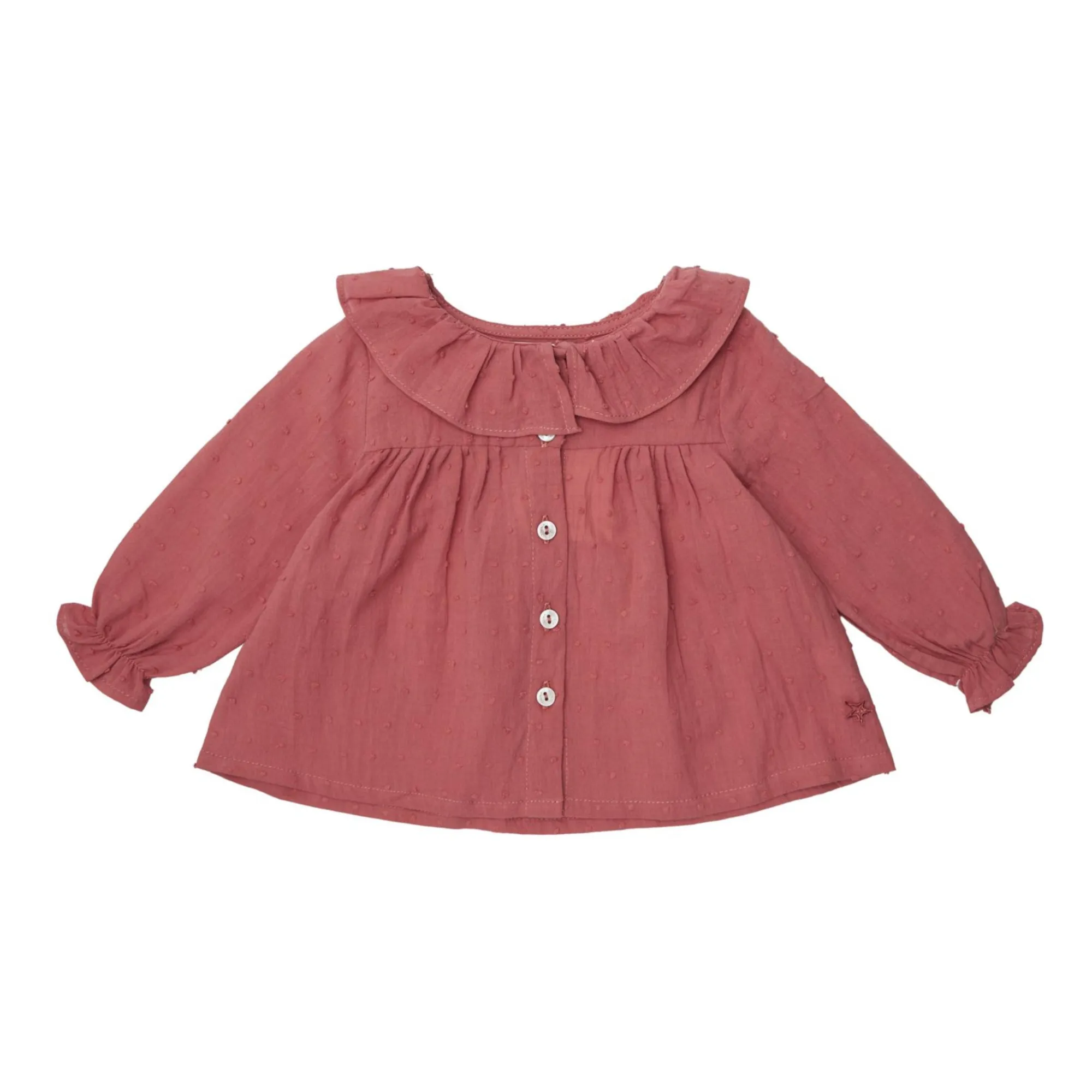 Tocoto Vintage Pink Baby Dotted Swiss Blouse
