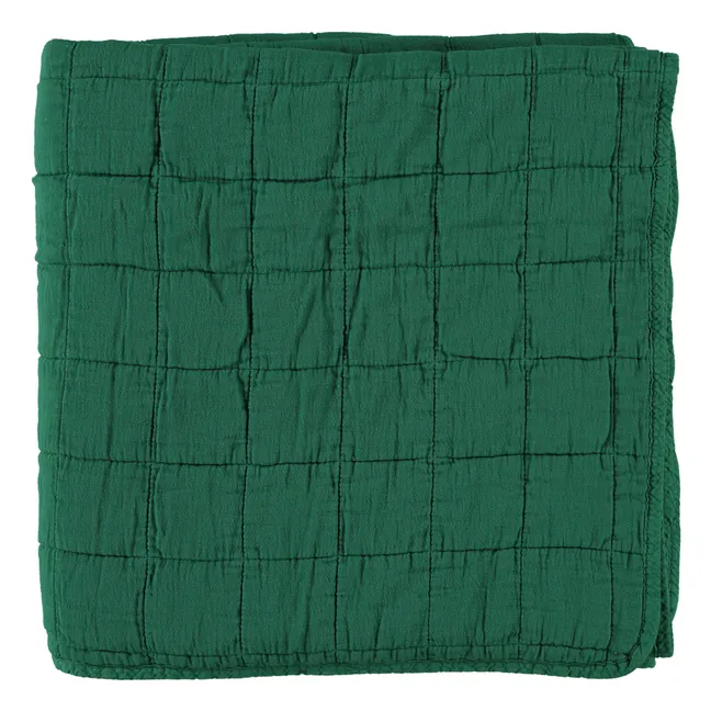 Quilted Cotton Blanket | Forest Green