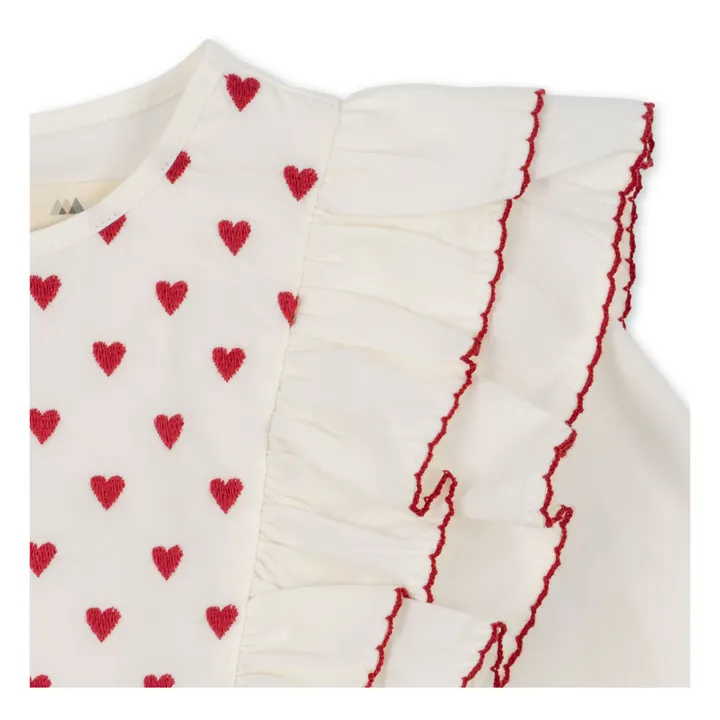 Vestido Corazón de Algodón Ecológico | Blanco- Imagen del producto n°5