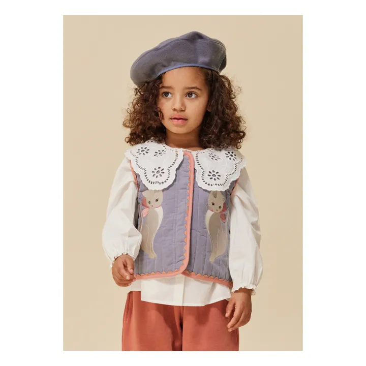 Miau Organic Cotton Quilted Sleeveless Jacket | Grey- Product image n°4
