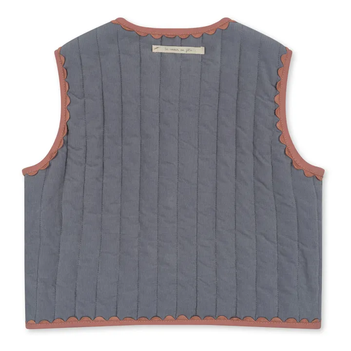Miau Organic Cotton Quilted Sleeveless Jacket | Grey- Product image n°7