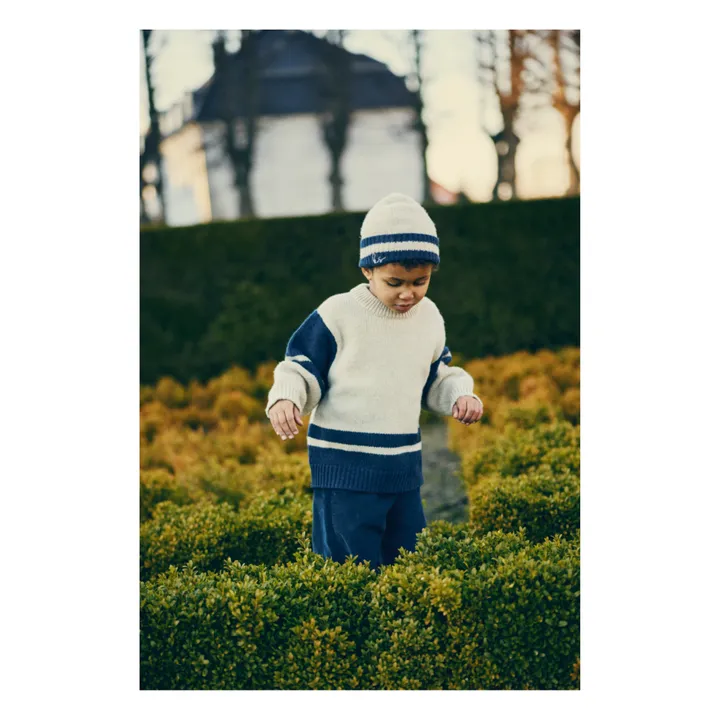 Pen organic cotton corduroy trousers | Navy blue- Product image n°3