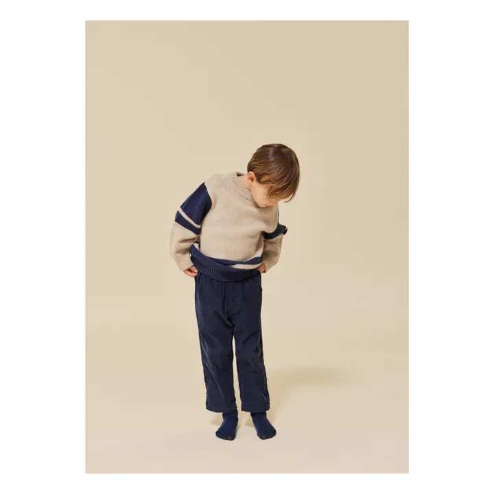 Pen organic cotton corduroy trousers | Navy blue- Product image n°4