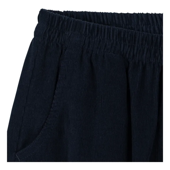 Pen organic cotton corduroy trousers | Navy blue- Product image n°8