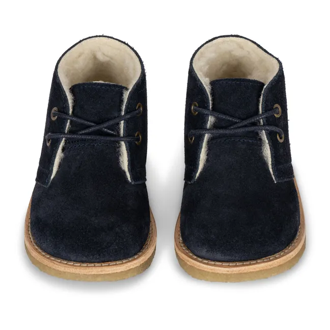 Woolie Desert Suede Lace-up Sneakers | Navy blue