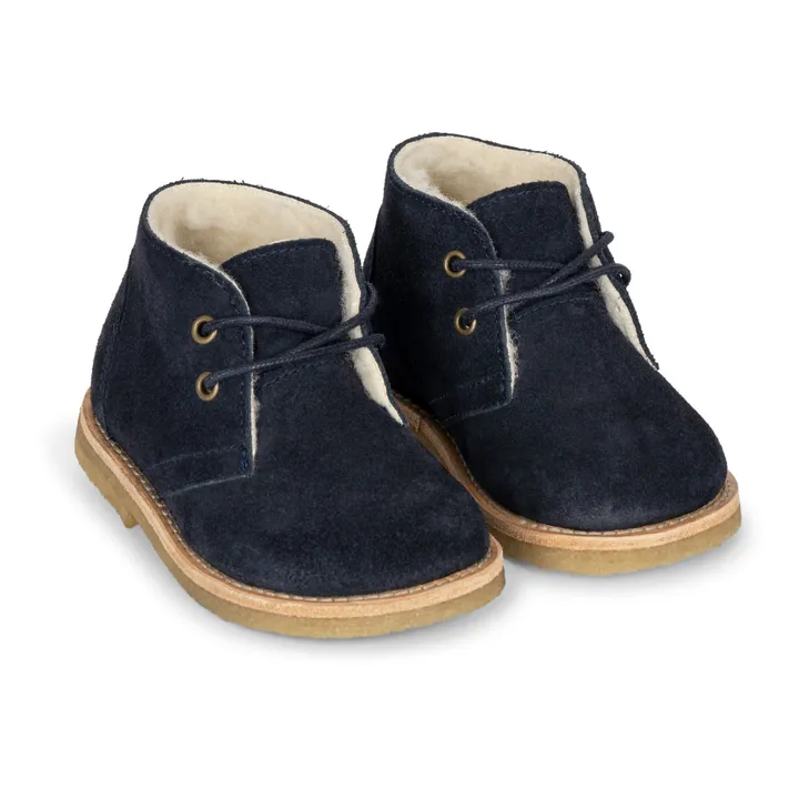 Woolie Desert Suede Lace-up Sneakers | Navy blue- Product image n°2