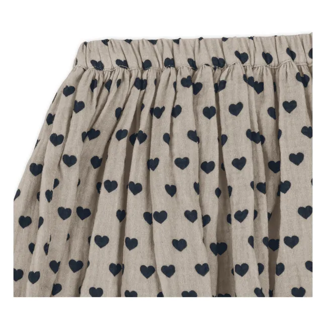 Coco Hearts Organic Cotton Skirt | Light grey