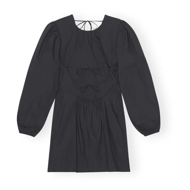 Vestido de popelín con estampado de algodón orgánico | Negro