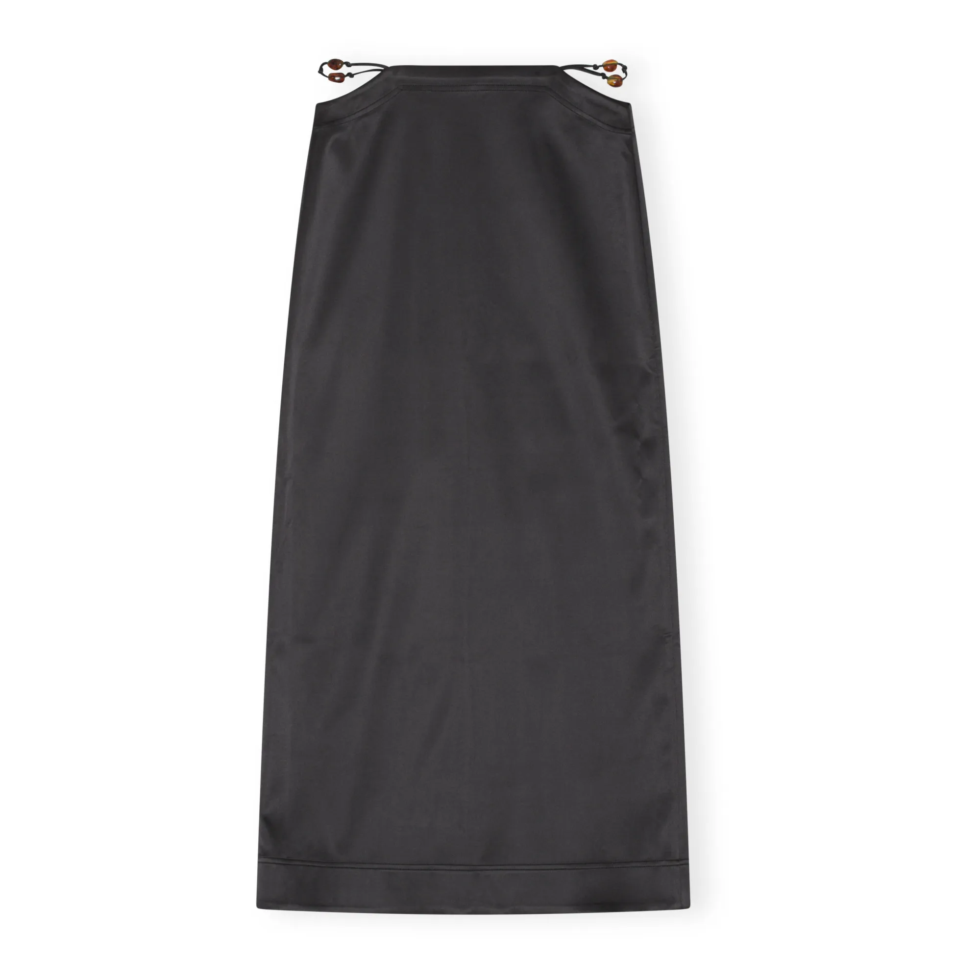 Ganni Black Double Satin Recycled Maxi Skirt