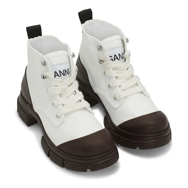 Boots à Lacets Matières Recyclées | Ecru