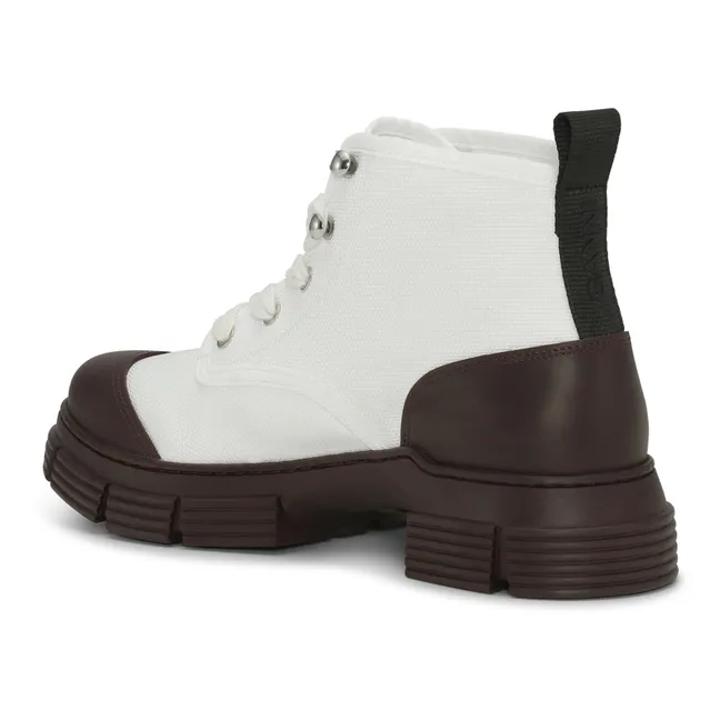 Boots à Lacets Matières Recyclées | Ecru