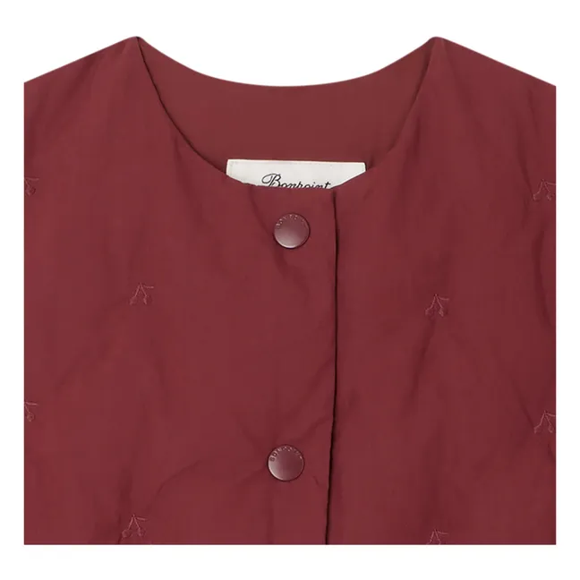 Daila Organic Cotton Sleeveless Hooded Padded Jacket | Burgundy