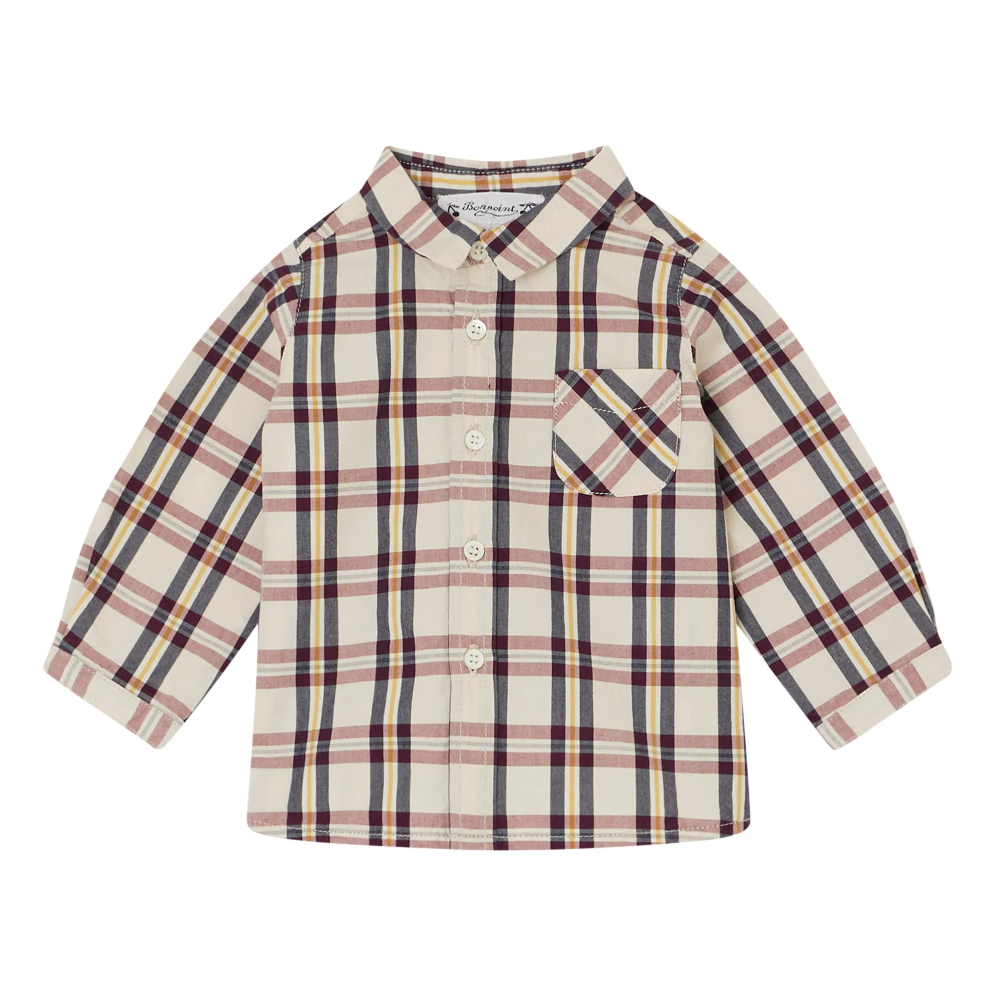 Bonpoint Ecru Malo Checked Shirt