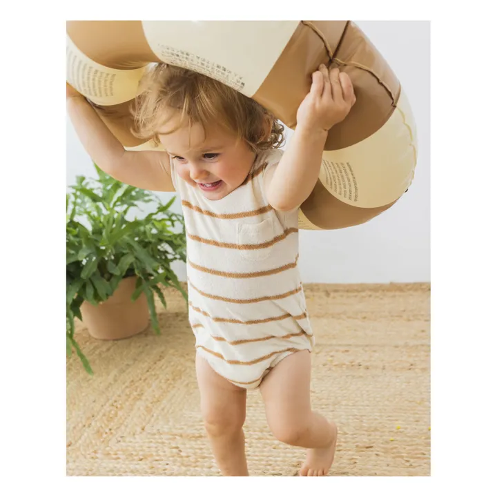 Búho Terry Apple Romper Ecru Smallable