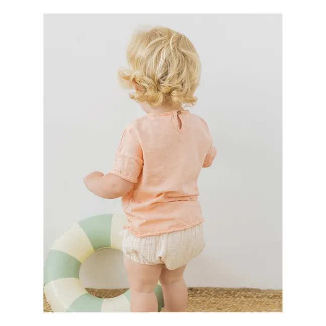 Organic Slub Cotton Strawberry Baby T-Shirt | Peach