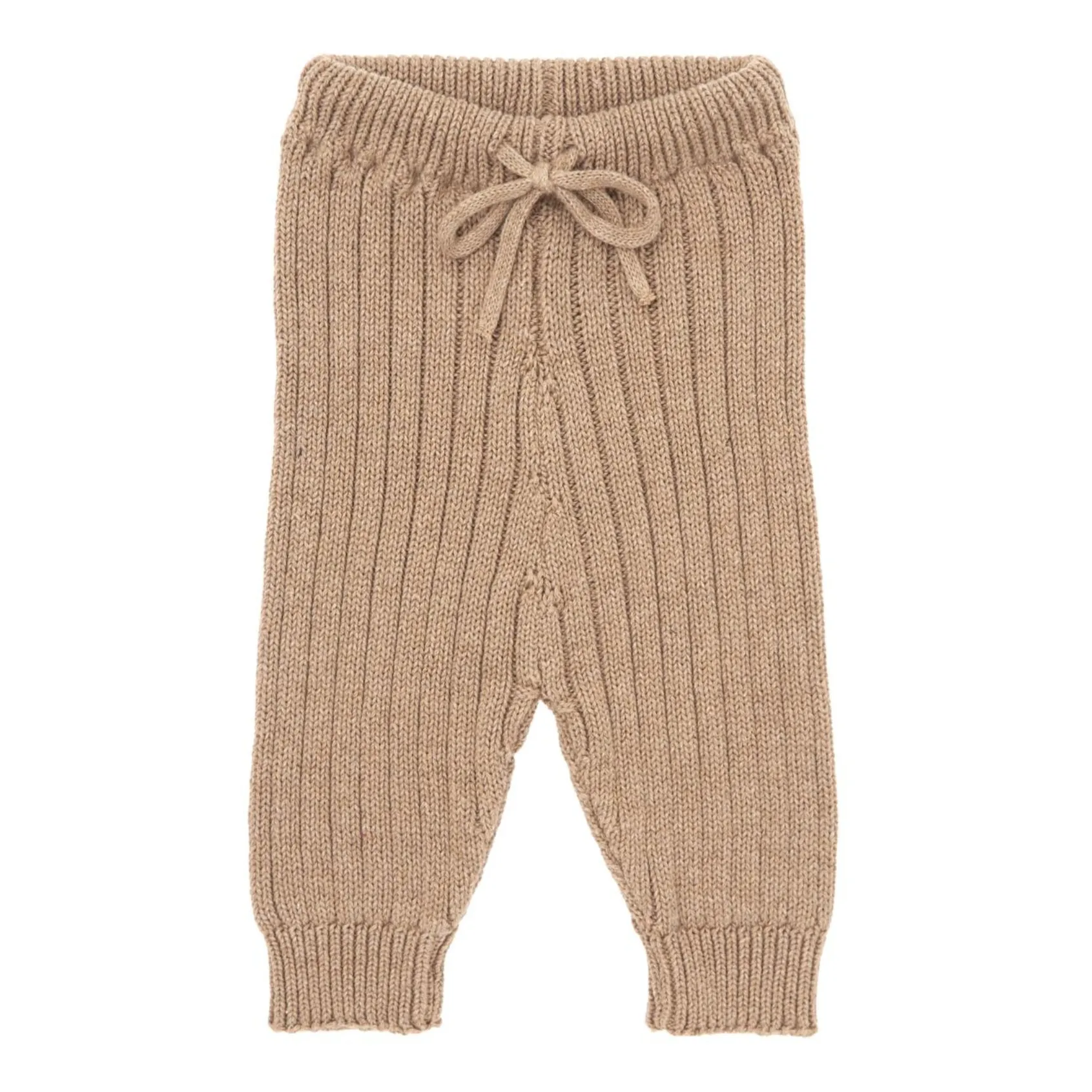 Tocoto Vintage Beige Organic Cotton Rib Knit Leggings