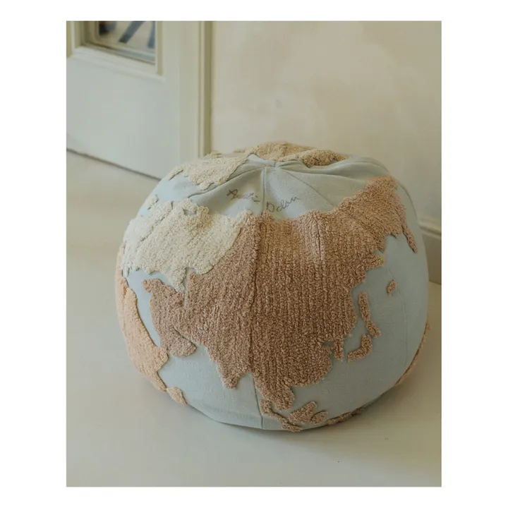 Puf Mapa del mundo | Azul Cielo- Imagen del producto n°3