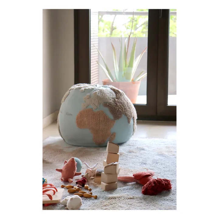 Puf Mapa del mundo | Azul Cielo- Imagen del producto n°4