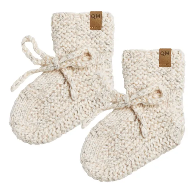 Organic Cotton Knitted Slippers | Ecru