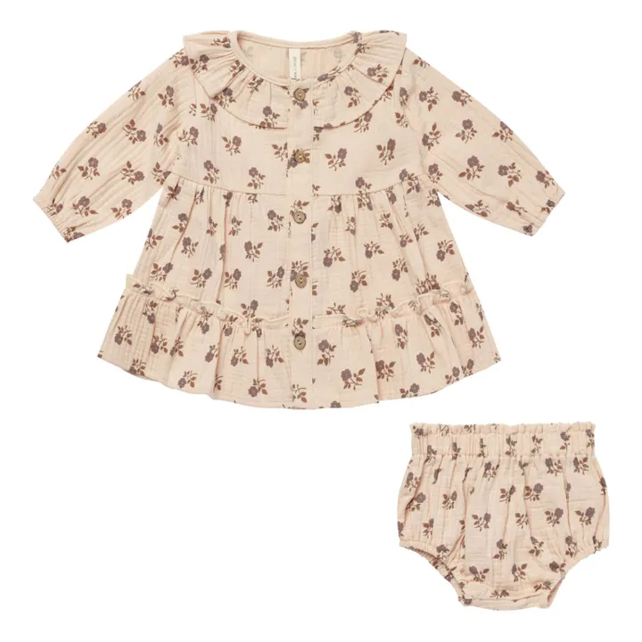 Quincy Mae - Robe  Volants Gaze de Coton - Rose ple | Smallable