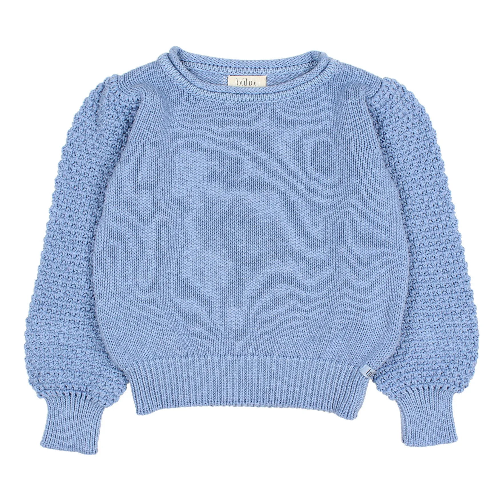 Búho Maglione in maglia in cotone organico Blu Smallable