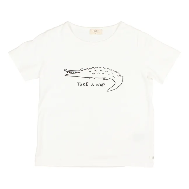 T-Shirt Bio-Baumwolle Krokodil | Weiß