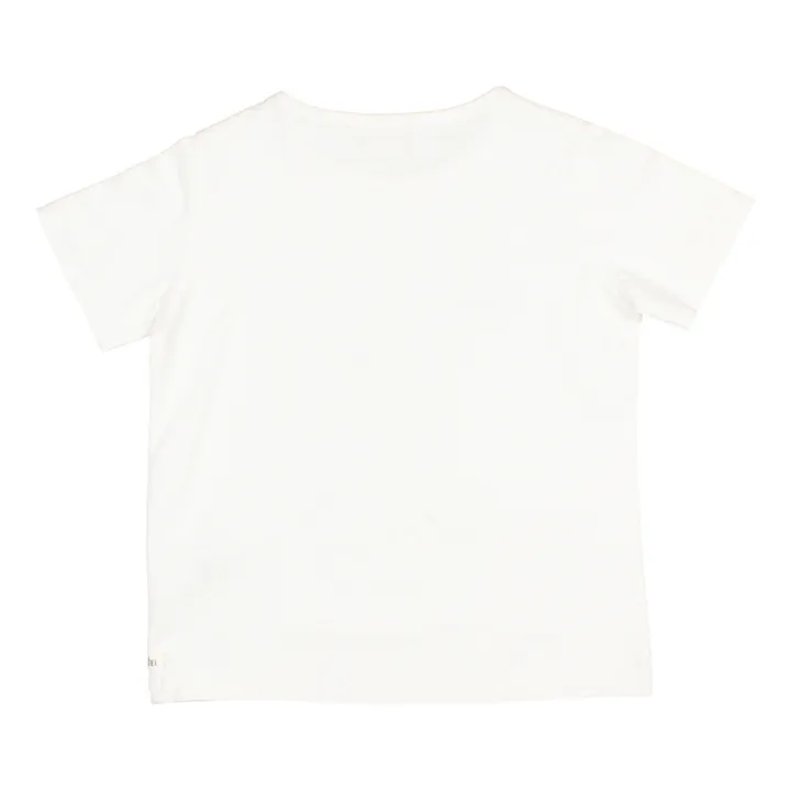 Camiseta algodón orgánico con estampado de cocodrilo | Blanco- Imagen del producto n°3