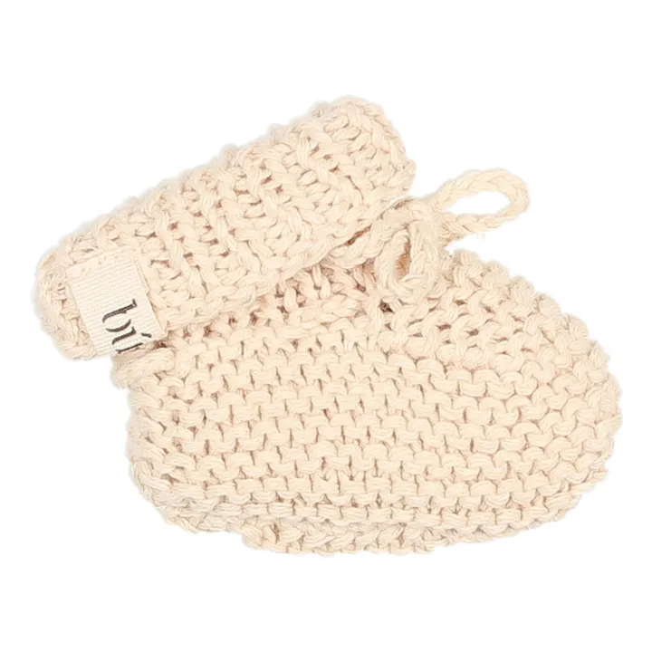 Organic Cotton Knit Slippers | Ecru- Product image n°0
