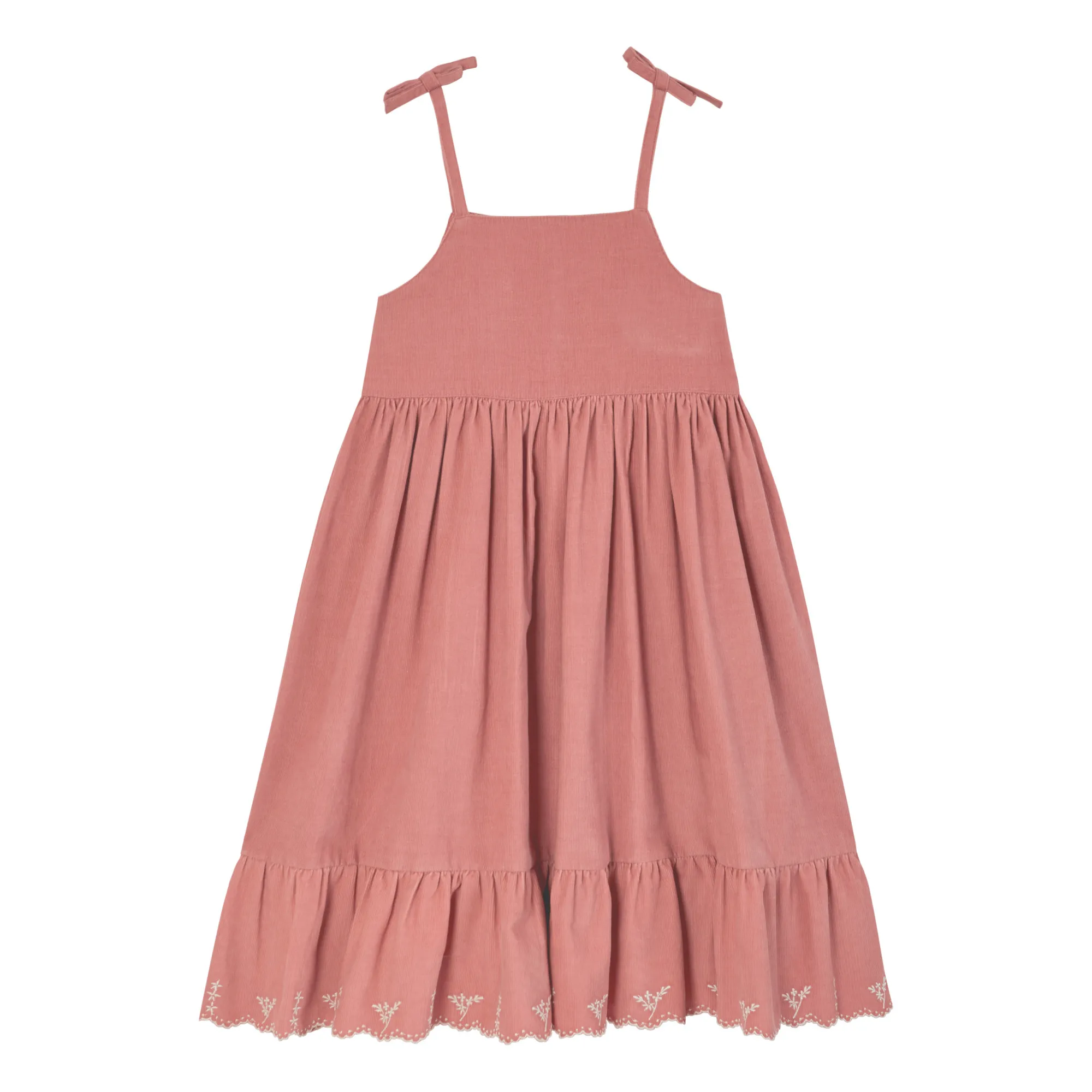 Emile Et Ida Pink Milleraies Embroidered Midi Dress