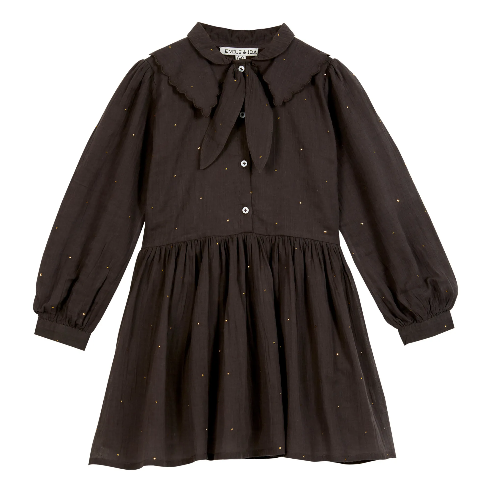 Emile Et Ida Charcoal Grey Mukesh Dress