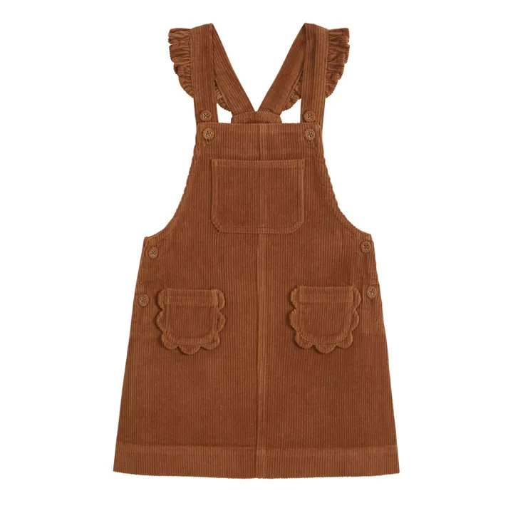 Corduroy Apron Dress | Caramel- Product image n°0