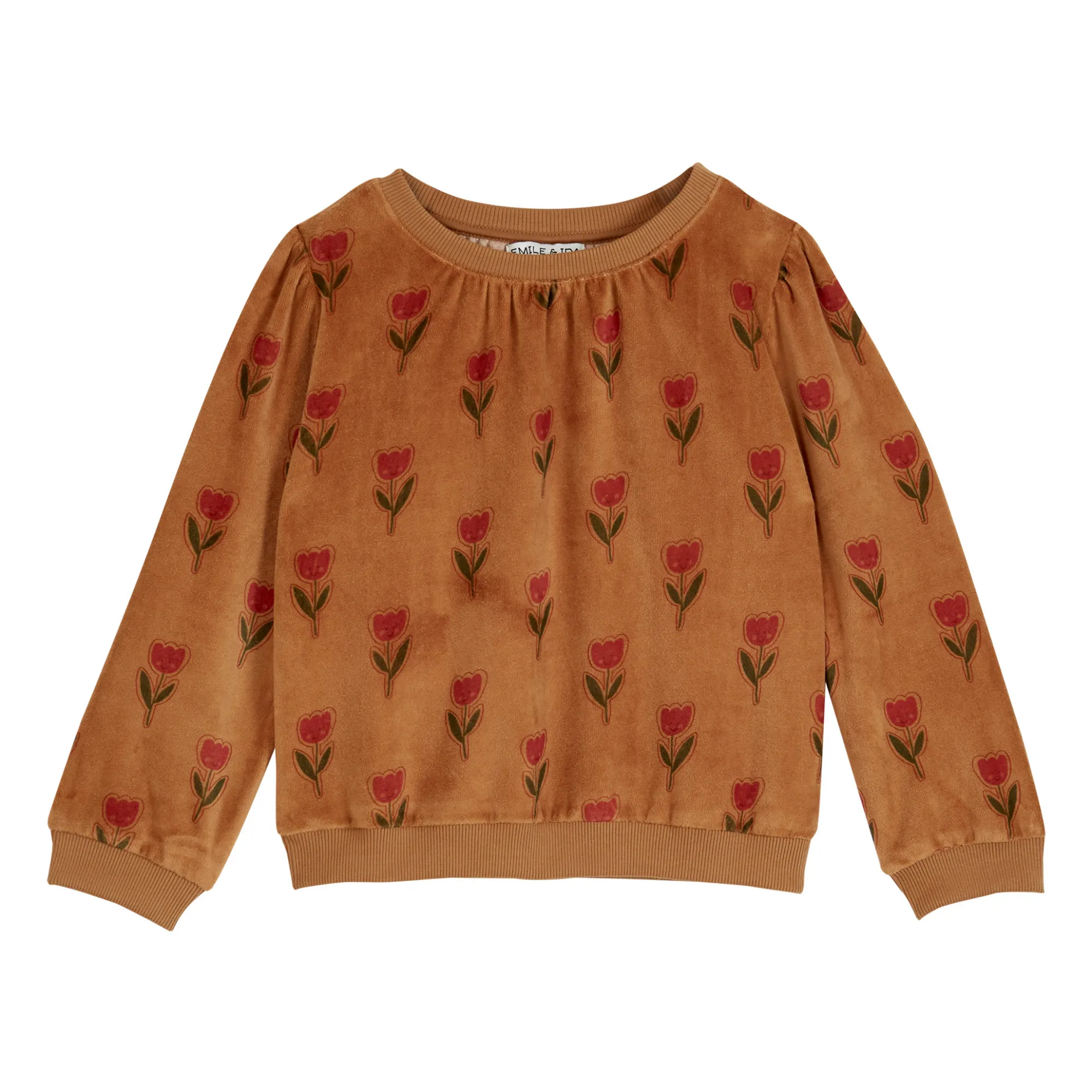 Emile Et Ida Caramel Velvet Tulip Sweatshirt